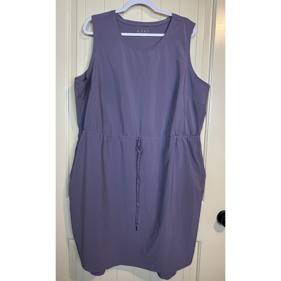 LIVI Active Stretch Drawstring Athletic Dress Sz 22 24 Sleeveless Vacation - Picture 1 of 6